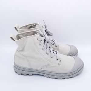 SKECHERS Womens Mountbay Memory Foam Combat Boot Size 8.5 Grey